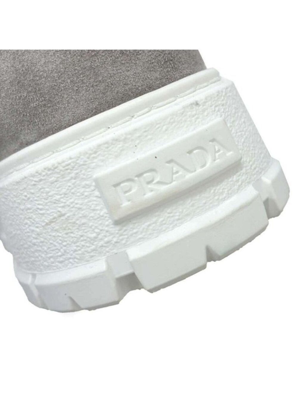 Prada Suede Shearling Mouthpiece Boots 492 8830 Gray 39 - Picture 8 of 8